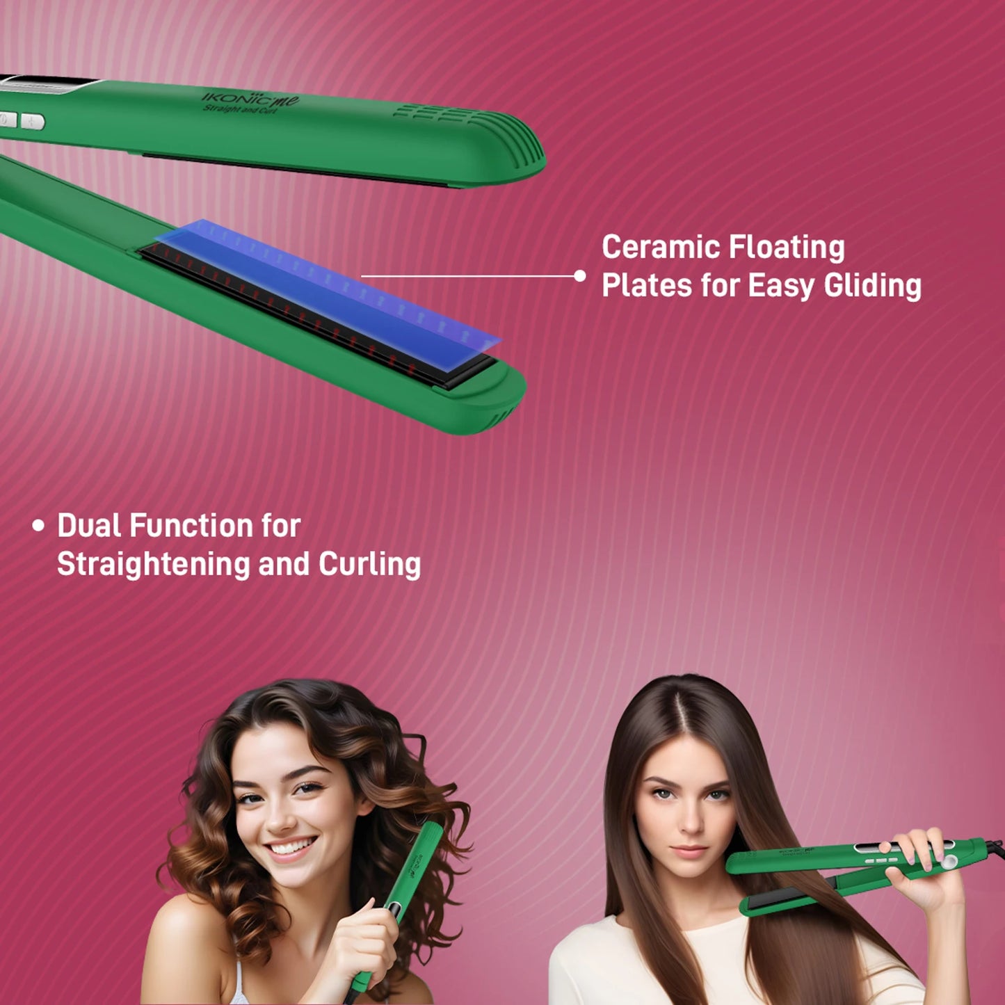 Ikonic 2 in 1 Straight n Curl Wide Hair Straightener