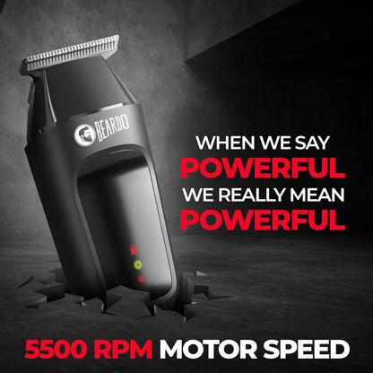 Beardo Apex Go Trimmer for Men - 80-Min Run Time - Powerful 5500 RPM motor - Compact Travel-Friendly Design - Self-Sharpening Blades, 3 Comb Attachments, Type-C Charging, Digital Display | Gift For Brother & Friends