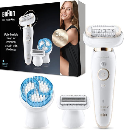 Braun SES9010 3D Cordless Epilator  (White, Gold)