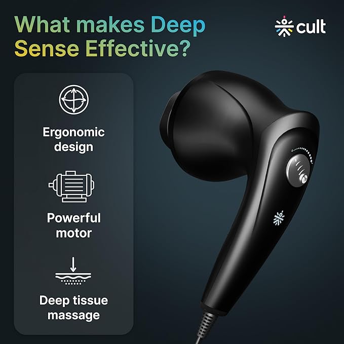 Cult Deep Sense Corded Electric Hammer, Variable Speed Settings, Deep Tissue full body Massager  (Black)