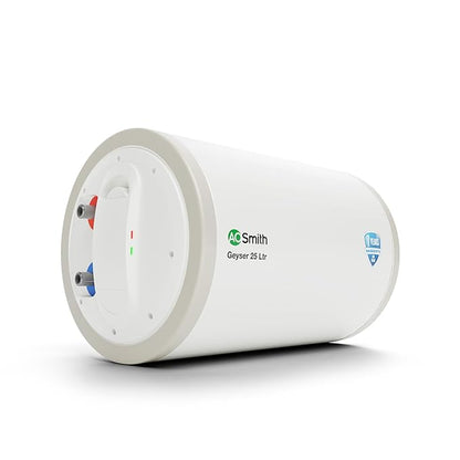AO Smith HAS-X1-025-LHS Storage 25 Litre Horizontal Water Heater (Geyser) Rust-proof outer Body|Compact Size|Fits under false ceilings|Suitable- High-rise Buildings|8 Bar High Pressure rating