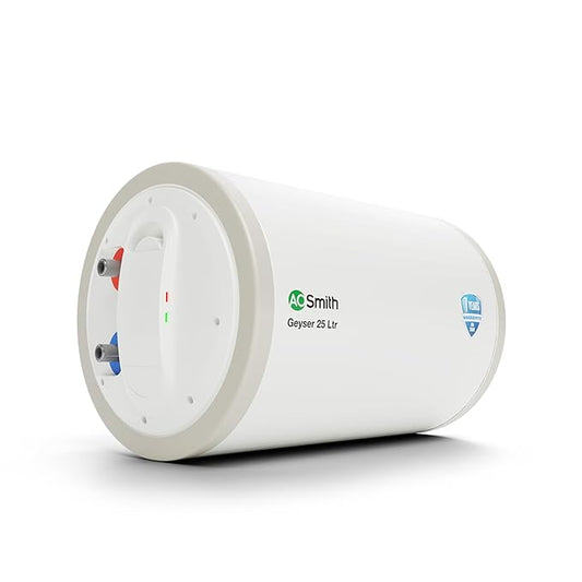 AO Smith HAS-X1-025-LHS Storage 25 Litre Horizontal Water Heater (Geyser) Rust-proof outer Body|Compact Size|Fits under false ceilings|Suitable- High-rise Buildings|8 Bar High Pressure rating