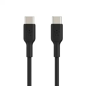 Belkin USB-C to USB-C PVC 3.3 Feet (1 Meter) Fast charging Type C Cable, for iPhone 15 Series and other USB-C Devices, Tough and Durable, 60W PD, USB-IF Certified - Black