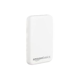 Amazon Basics 5000mAh Li-Polymer Wireless Power Bank | Two-Way Fast Charging | 20W Fast Charging Through Wire |15W Wireless Charging| for iPhone 12 and Above (White)