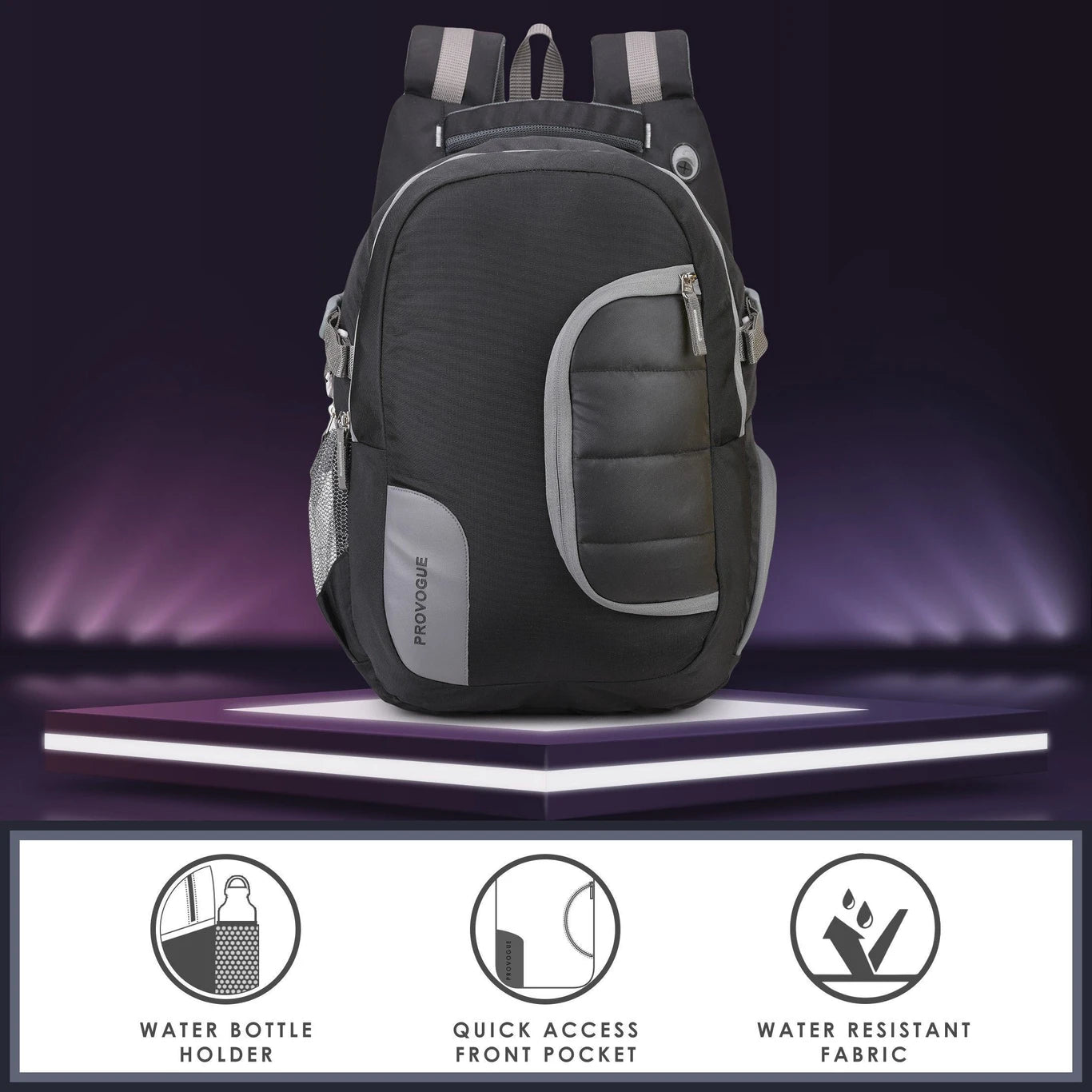 PROVOGUE Large 45 L Laptop Backpack JERSEY (Black)
