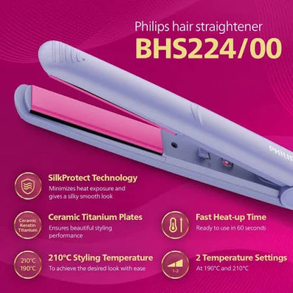 PHILIPS BHS224/00 Hair Straightener  (Purple)