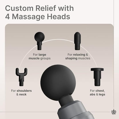 CULT Impact Pro Gun Massager, 6 Speed Intensities, Full-body deep tissue pain relief massager (805368) Grey