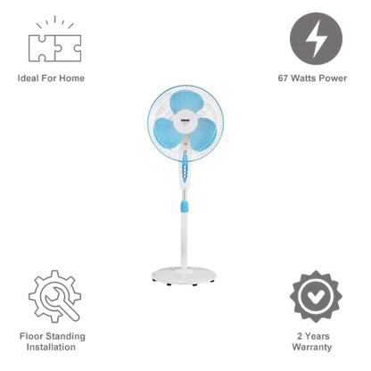 USHA Mist Air Flo 400cm Sweep 3 Blade Pedestal Fan (4020 mÂ³/hr, 13102MAF4022, Light Blue)