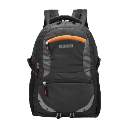 PROVOGUE Large 35 L Laptop Backpack unisex Spacy with rain cover and reflective strip (Black)