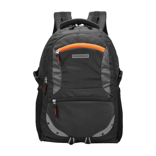 PROVOGUE Large 35 L Laptop Backpack unisex Spacy with rain cover and reflective strip (Black)