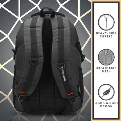 PROVOGUE Large 35 L Laptop Backpack unisex Spacy with rain cover and reflective strip (Black)