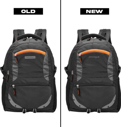 PROVOGUE Large 35 L Laptop Backpack unisex Spacy with rain cover and reflective strip (Black)
