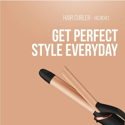 Havells HC4041 25mm Hair Curler for Long-Lasting Curls (Black)