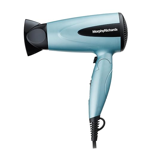 Morphy Richards Idazzle Hd121Dc 1200W Hair Dryer|2-Speed 2-Heat Setting|Hair Dryer With Detachable Concentrator| Foldable Handle Dryer|2 Yr Warranty|1200 Watt|Aqua Blue & Black|Gift for Him and Her
