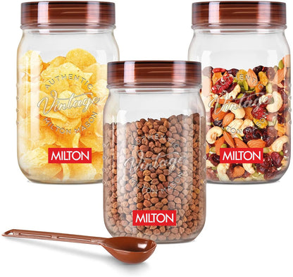 MILTON Plastic, Polypropylene Utility Container  - 750 ml (Pack of 3, Clear)