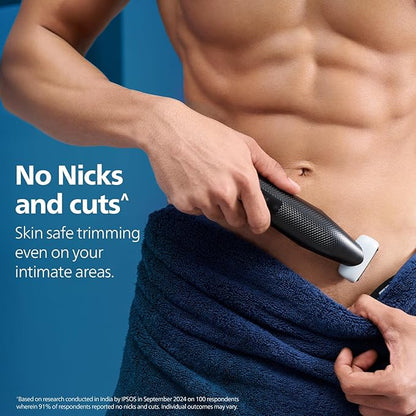Philips Body Trimmer for Men-Clinically Tested for Sensitive SkinI Patented Pearl Tip & Hypo allergenic foilI Skin Safe GroomingI Trim or Shave Basis Your StyleI ShowerproofI3 Year Warranty-BG3007/01