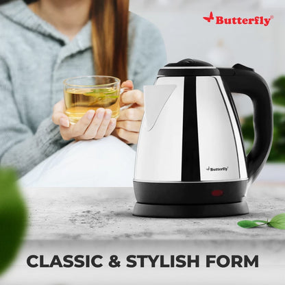 Butterfly Rapid Electric Kettle (1.5 L, Black) & H&O 500ML Flask (Terracotta Red)#JustHere