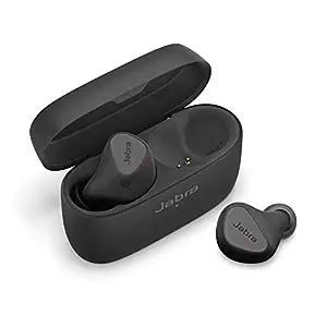 Jabra Elite 5 True Wireless in Ear Bluetooth Earbuds with Active Noise Cancellation, 6 Built-in Microphones for Clear Calls, Dual Pairing & Microsoft Swift Pair for Windows Devices - Titanium Black