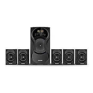 Philips Audio SPA5162B 60W 5.1 Channel USB Wired Speaker Systems - Black