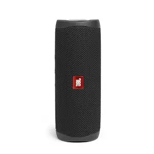 JBL Flip 5 Wireless Portable Bluetooth Speaker, Signature Sound with Powerful Bass Radiator, Vibrant Colors with Rugged Fabric Design, Party Boost, IPX7 Waterproof & Type C (Without Mic, Black)