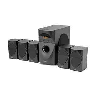 Philips Audio in-SPA 5190B/94 5.1 Channel 90W Multimedia Bluetooth Speaker System with 5x10W Satellite Speakers, LED Display, 40W Subwoofer & Multi-Connectivity Options (Black)