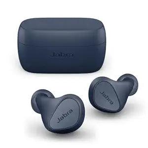 Jabra Elite 4 Active in-Ear Bluetooth Earbuds - True Wireless Ear Buds with Secure Active Fit, 4 Built-in Microphones, Active Noise Cancellation and Adjustable HearThrough Technology with mic- Navy