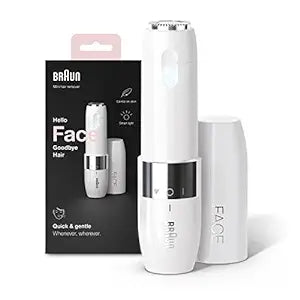 Roll over image to zoom in Braun Face Mini Hair Remover FS1000, Electric Facial Hair Removal for Women, Quick, Gentle & Painless, Smooth Skin, Ideal for On-The-Go, with Smartlight