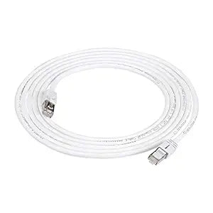 amazon basics Rj45 Cat 7 High-Speed Gigabit Ethernet Patch Internet Cable For Printer, Server - 10Gbps, 600Mhz - White, 10-Foot, White