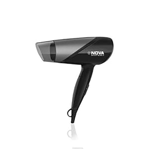 Nova NHP 8109 Silky Shine 1400 Watts Hot & Cold Foldable Hair Dryer (Black)