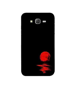 Amazon Brand - Solimo Designer Red Moon 3D Printed Hard Back Case Mobile Cover for Samsung Galaxy J5