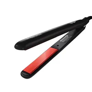 Ikonic S3+ Hair Straightener, Black & Red, Professional Ceramic Floating Plates, Adjustable Temparature Control, Instat Heat Up and Easy To Use