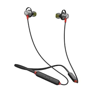 Infinity - JBL Glide N120, in Ear Wireless Earphones with Mic, Deep Bass, Dual Equalizer, 12mm Drivers, Premium Metal Earbuds, Comfortable Flex Neckband, Bluetooth 5.0, IPX5 Sweatproof (Black & Red)