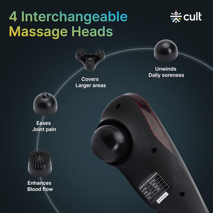 Cult Flex Corded Electric Handheld, Variable Speed Settings, Deep Tissue full body Massager  (Black)