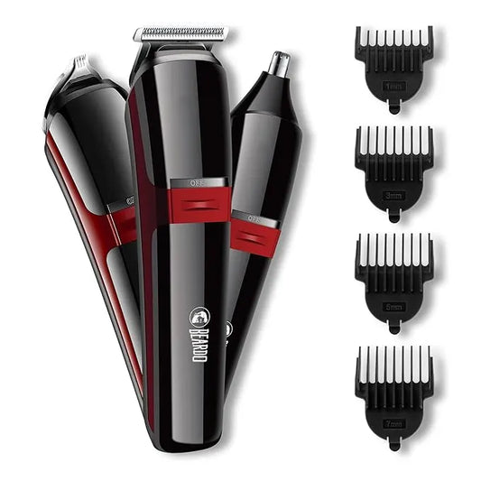 Beardo Ape-X Prime 3-in-1 Multipurpose Trimmer for Men | Grooming Kit : Beard Trimmer, Precision Trimmer, Ear & Nose Trimmer | Stainless Steel self-sharpening blades | Type C charging