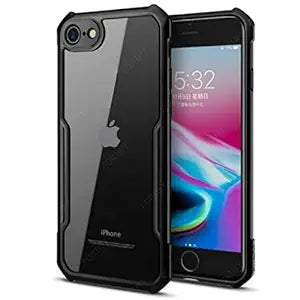 Solimo Thermoplastic Polyurethane, Plastic Transparent Black Bumper Case Hard Back & Soft Bumper Cover for Apple iPhone 7 - Black