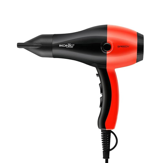IKONIC SPEEDY PROFESSIONAL HAIR DRYER FOR MEN & WOMEN. 1800-2000W. 2-WAY SPEED CONTROL & 3-WAY TEMPERATURE CONTROL (RED & BLACK)