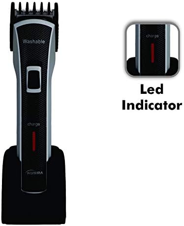 Kubra KB-6166 Fully Washable with Charging Dock Beard Trimmer for Men, 1 Year Warranty (Black)