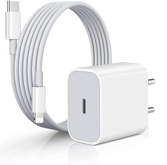 Charger & Cable Combo (Apple 20W USB-C Power Adapter for iPhone, iPad & AirPods and Apple USB-C to Lightning Cable, 1m)