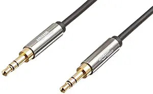 Amazon Basics Male to Male Stereo Audio Aux Cable with Gold Plated Connectors Tablet, Smartphone 4 Feet