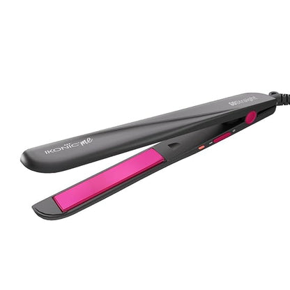 Ikonic Go Straight Hair Straightener, Black & Pink | Floating & Ceramic Plates| Lock Function| Quick & Easy to Use