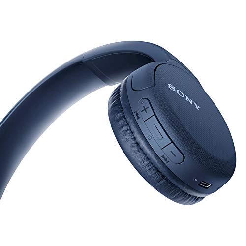 Sony Wh-Ch510 Bluetooth Wireless On Ear Headphones Up-To 35Hrs Playtime Lightweight, Type-C, Play/Pause Control, 30Mm Driver, Bt Version 5.0 & Voice Assistant Support For Mobiles, with mic - Blue