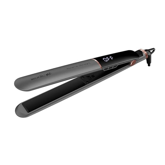 Ikonic Me Xtreme Hair Straightening Machine for Women & Men | Quick Heating Ceramic Floating Plate | Digital Temperature Display Straightener Curler Styling Tool | 360° Cord | Frizz-Free Shiny Salon Finish - Stone