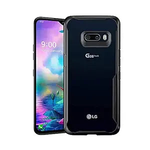 Amazon Brand - Solimo Acrylic 360 Protection Border Back Cover for LG G8X ThinQ (Black)