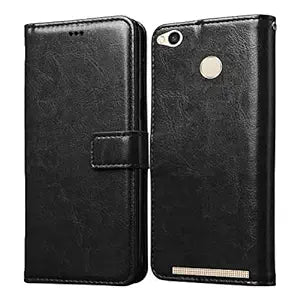 Amazon Brand- Solimo Flip for Mi Redmi 3S Prime (Leather_Black)