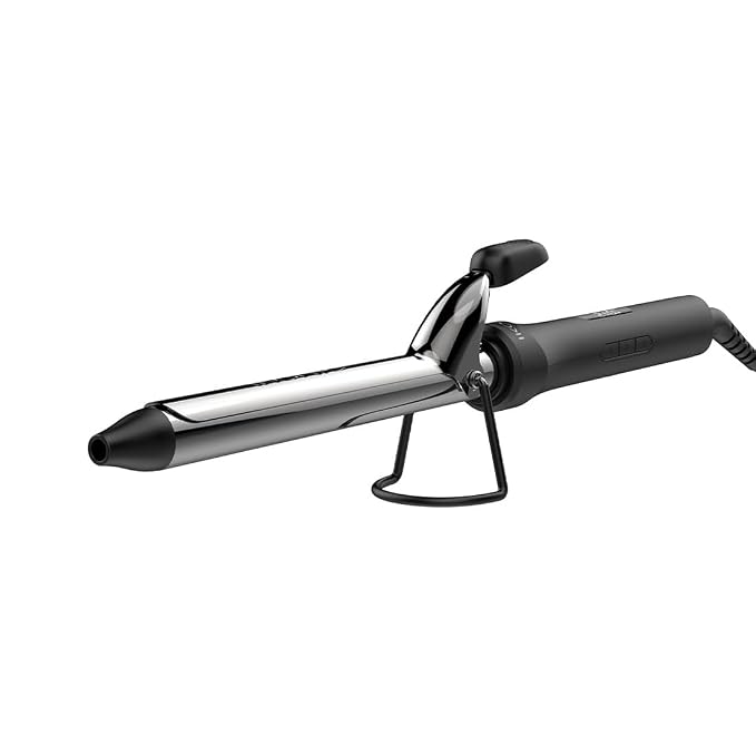 IKONIC CURLING TONG- 22MM 8inch Titanium Barrel Hair Curler Machine (BLACK & GOLDEN) with Safety Clip, Comfortable Rubber Grip for Salon like Hair Curls, Professional Hair Styling Tool CT-22