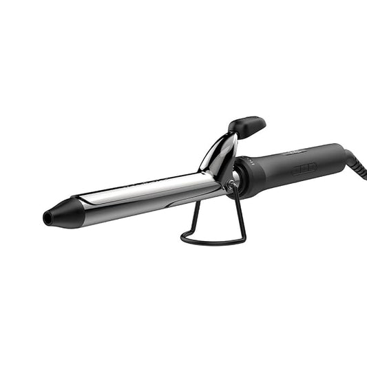 IKONIC CURLING TONG- 22MM 8inch Titanium Barrel Hair Curler Machine (BLACK & GOLDEN) with Safety Clip, Comfortable Rubber Grip for Salon like Hair Curls, Professional Hair Styling Tool CT-22