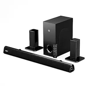 GOVO GOSURROUND 945 | 120W Soundbar, 5.1 Channel Home Theatre with 5.25" subwoofer, Dual Rear Satellites, AUX, USB & Bluetooth, 3 Equalizer Modes, Stylish Remote & LED Display (Platinum Black)