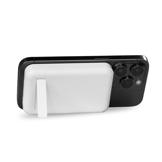Qubo MagZap X1 Power Bank from Hero Group 5000mAh Magnetic Magsafe Wireless, 15W Wireless/20W Wired Output, USB Type C, Supports iPhone 12 & Above, Metal Ring Included for Android (White)