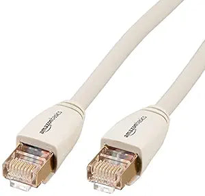 Amazon Basics RJ45 Cat7 Network Ethernet Patch Cable For Router, Modem (White, 3 Feet) 5-Pack