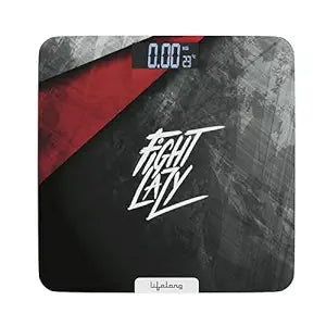 Lifelong ActiveFlex Weighing Scale (Fight Lazy Series LLWS45- Active Black)|Digital Weight Machine for Body Weight|Thick Tempered Glass with LCD Display|Bathroom Weighing Scale